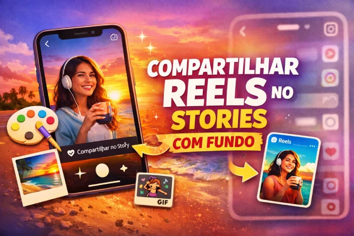 Como compartilhar Reels no Stories com fundo