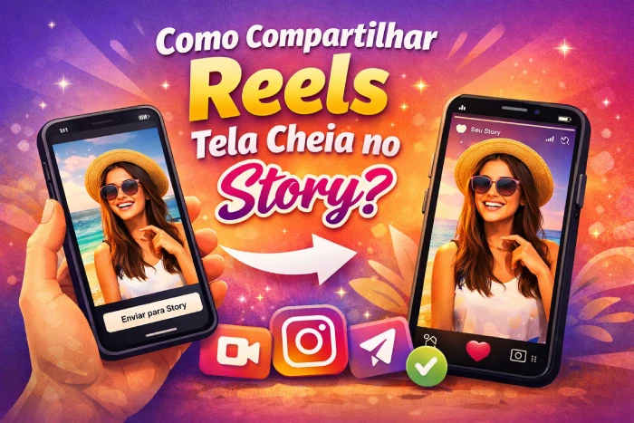 Como compartilhar reels tela cheia no story?