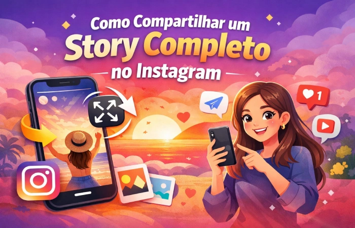 Como compartilhar um story completo no Instagram