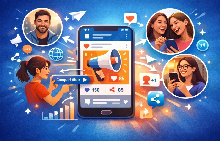 Como os compartilhamentos ajudam o alcance de um post